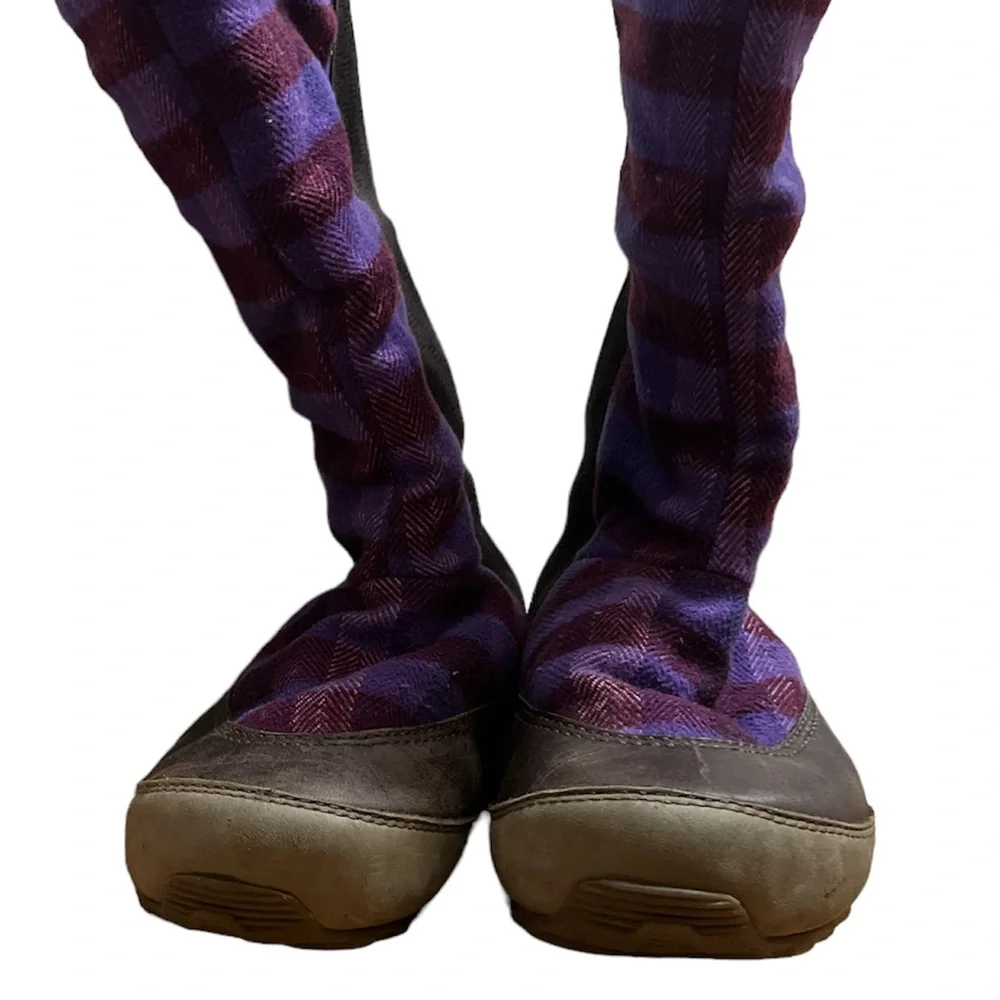 Sorel Purple Plaid Winter Rain Boots